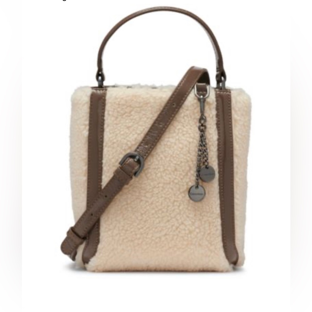 Calvin Klein Astatine Sherpa Triple Compartment Mini Hobo Bag